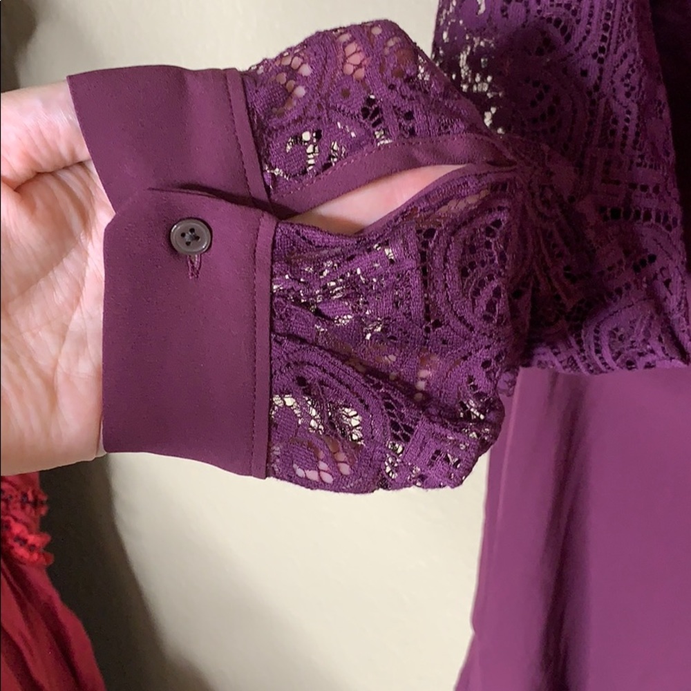 Loft Button Up Lace Blouse - Picture 3 of 4